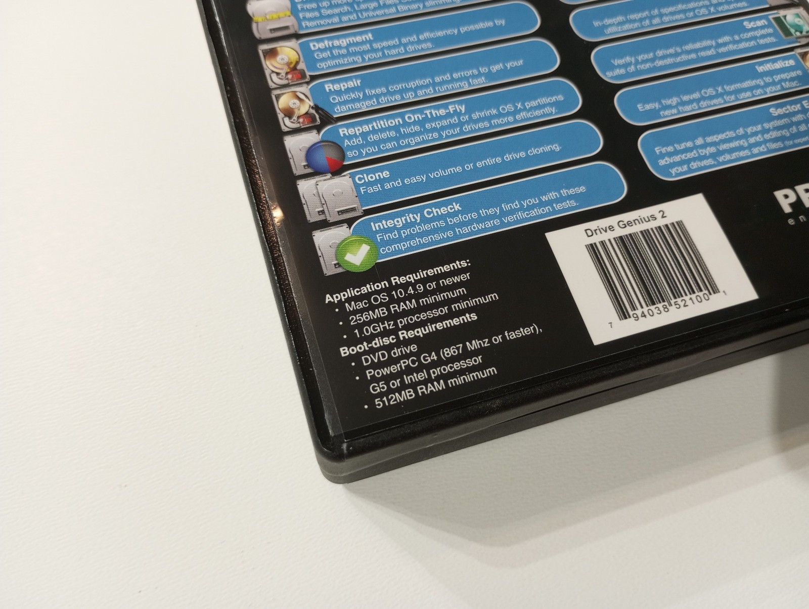 Drive Genius 2 Mac OS X 10.4.9 & 10.5.8 retail Macintosh hard drive tool DVD ROM