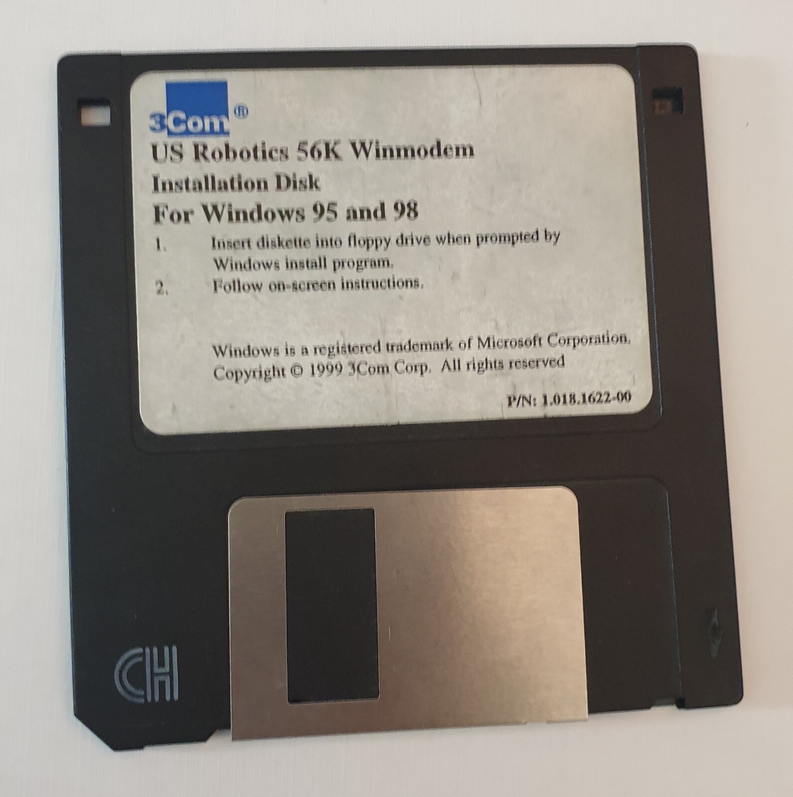 3Com US Robotics 56K Modem Installation Diskette Windows 95/98 + PC Case keys