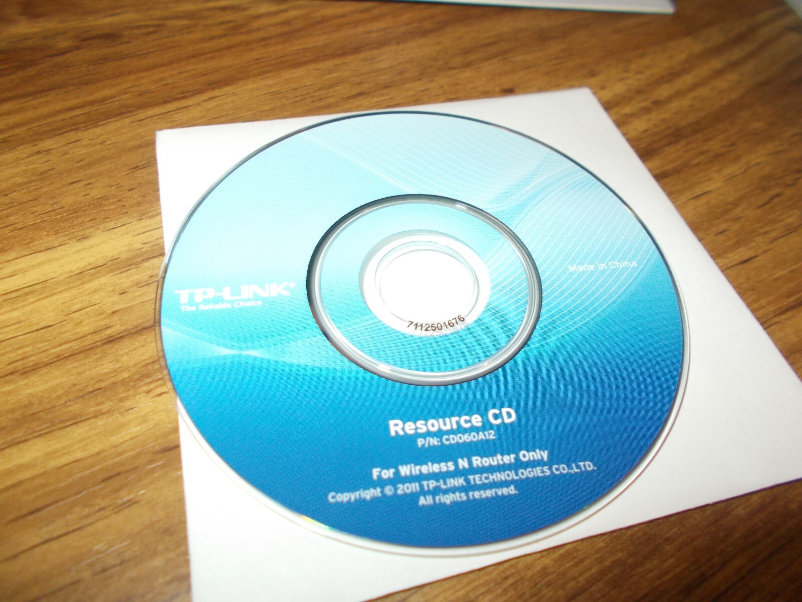 TP – LINK RESOURCE CD – #CD060A12 FOR WIRELESS N ROUTER ONLY + QUICK INST. GUIDE