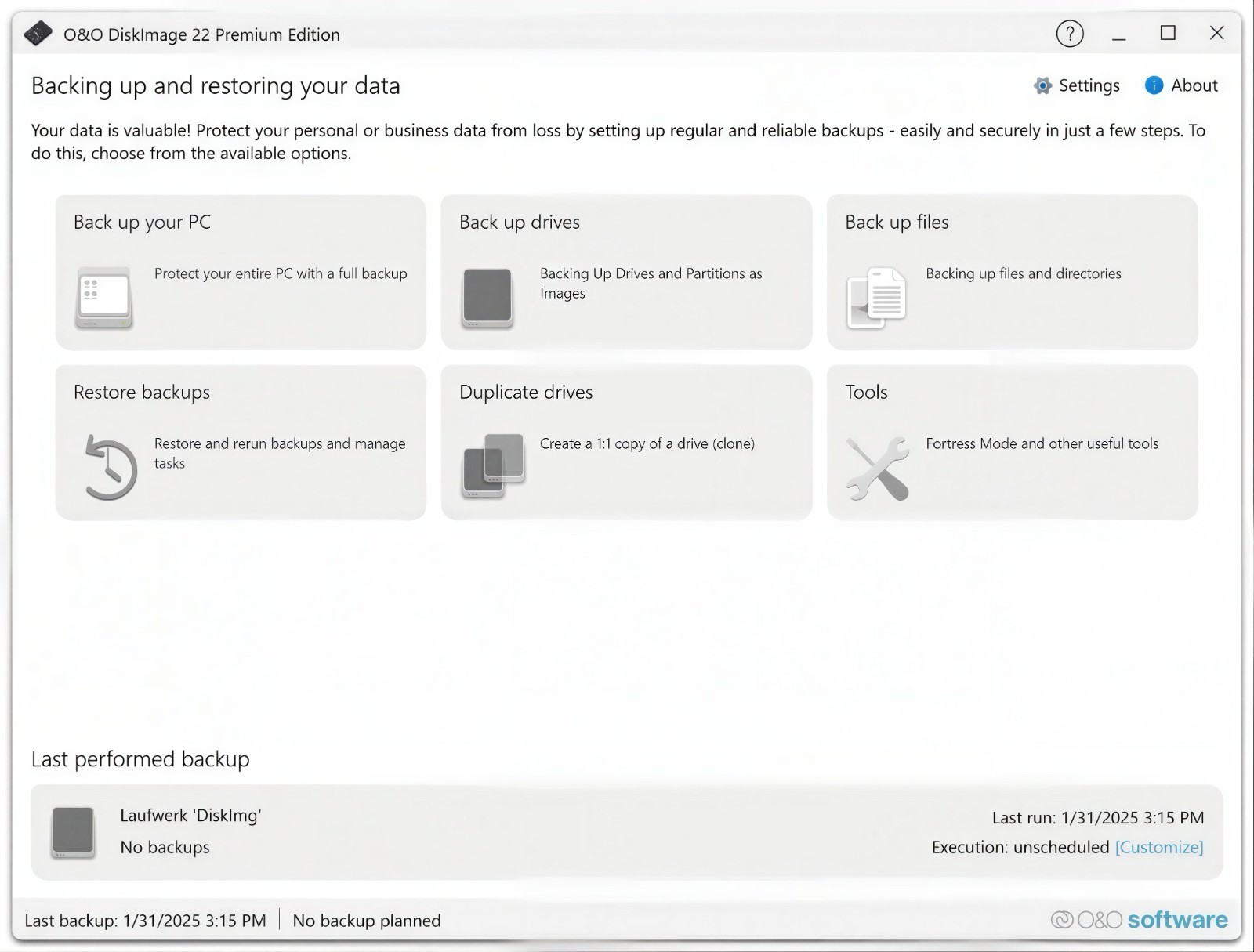 O&O DiskImage Professional Edition Bootable DVD/USB