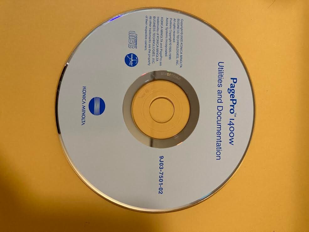 Genuine Konica 1400w Printer Setup Installation CD ROM Software CD Driver Disk