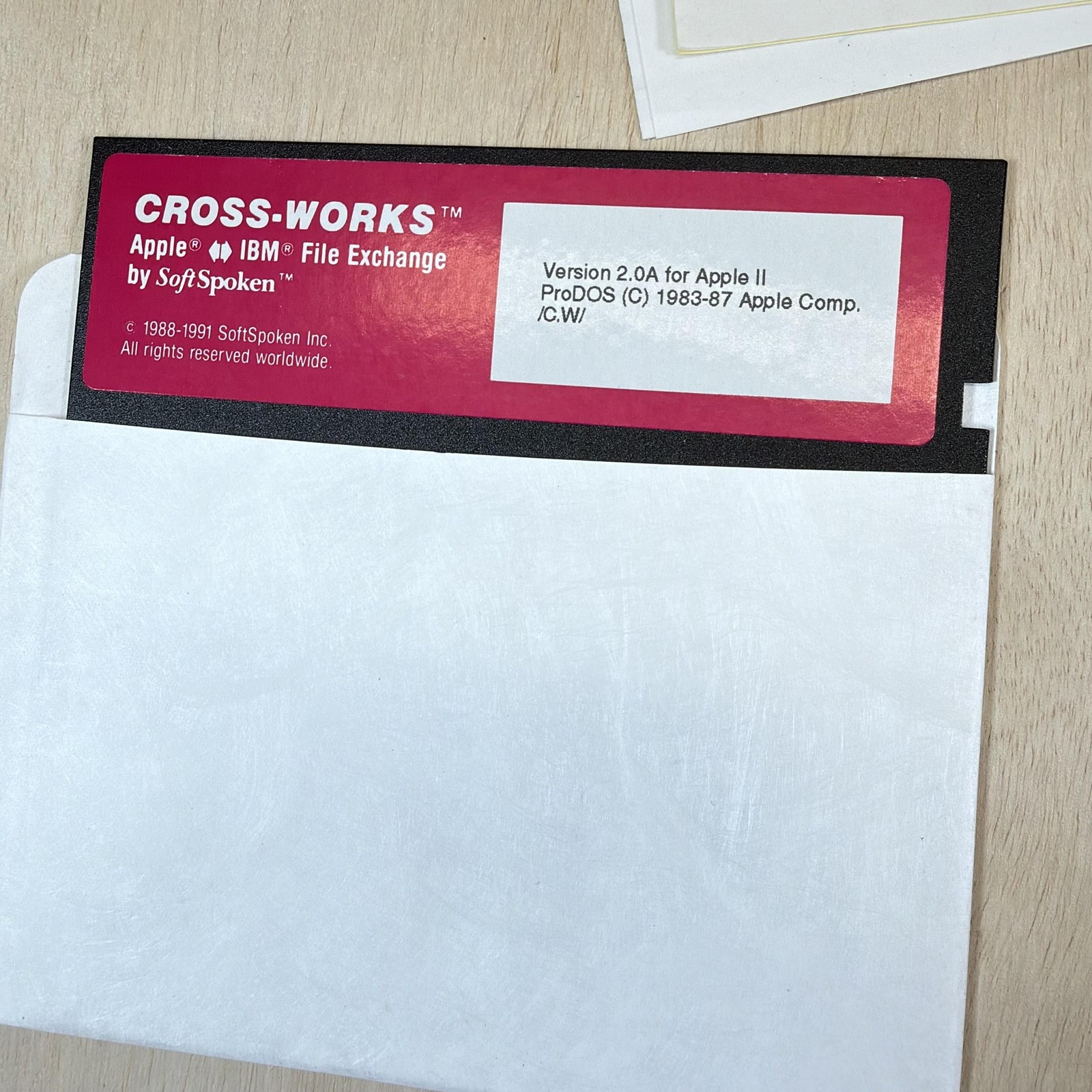 Vintage SoftSpoken Cross-Works Apple II IBM PC File Exchange Utility Disks Cable
