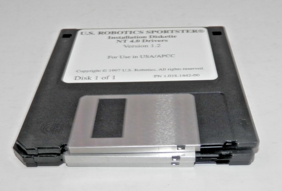 US Robotics Sportster Installation Software 3.5″ Floppy Disk Windows 1997 Vtg