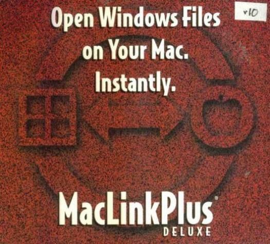 MacLink Plus 10 Deluxe PC CD share documents, open non-mac computer OS files!