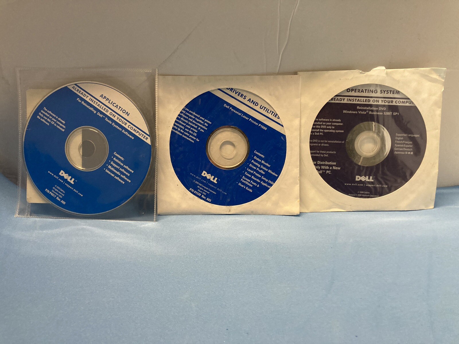 3 DELL CD-ROM’s Tool Systems Software Drivers & Utilities Windows Vista Business