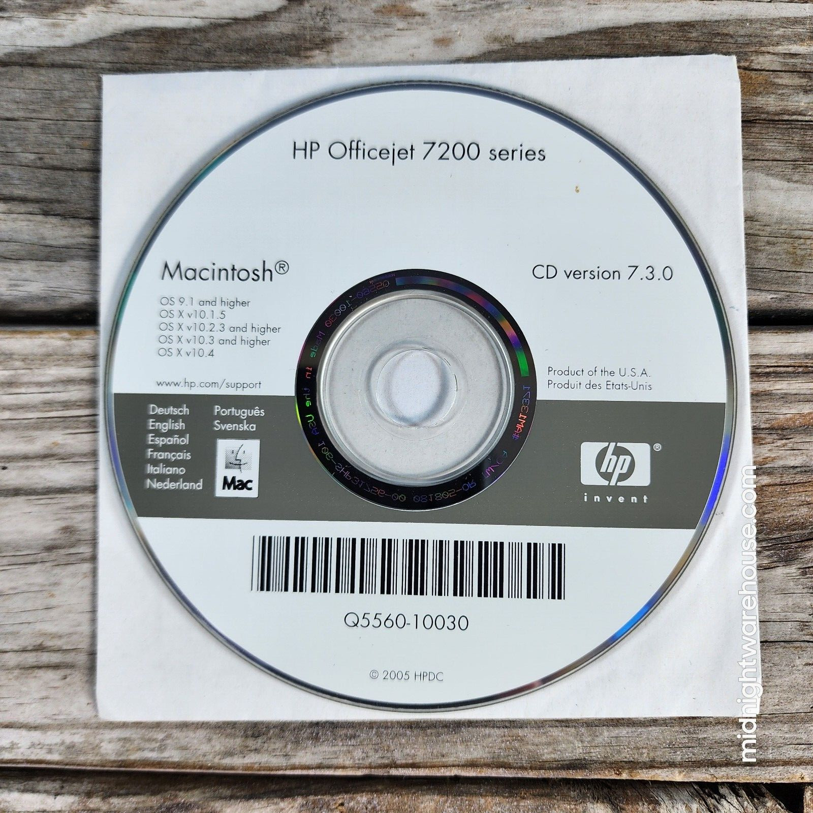HP OfficeJet 7200 Series Software CD 7210 7213 v7.3.0 Q5560-10030 MAC Macintosh