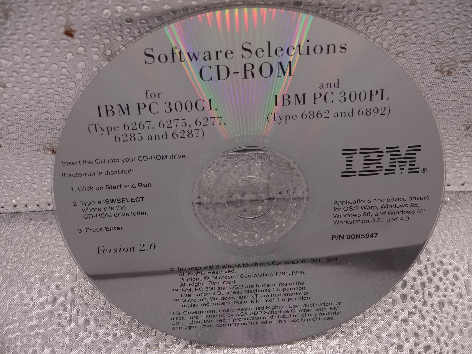 IBM Ready-to-Configure Utility & Software Selection CD PC 300GL 300PL with Book