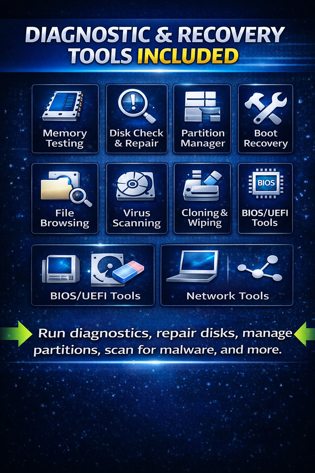 Bootable Windows Repair USB & DVD | PC Startup & Boot Recovery, Disk Diagnostic