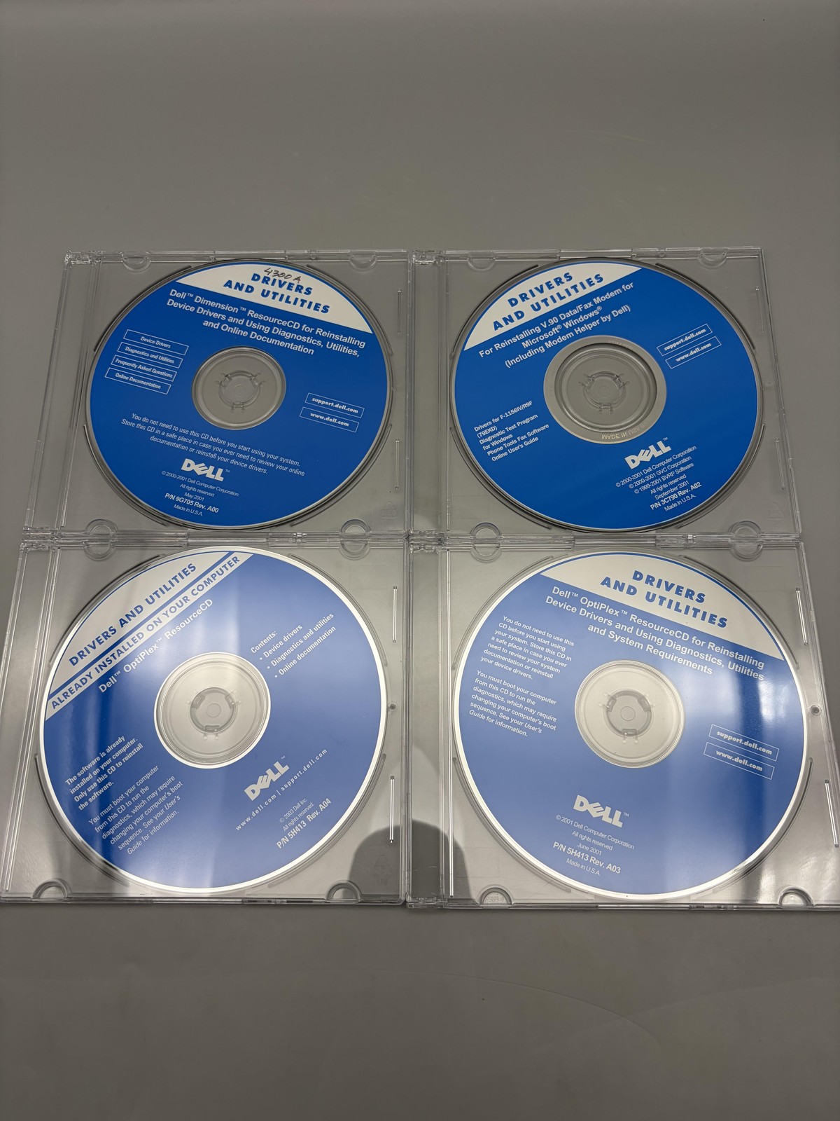 Vintage Dell Drivers and Utilities ResourceCD Lot of 4 OptiPlex Dimension USA
