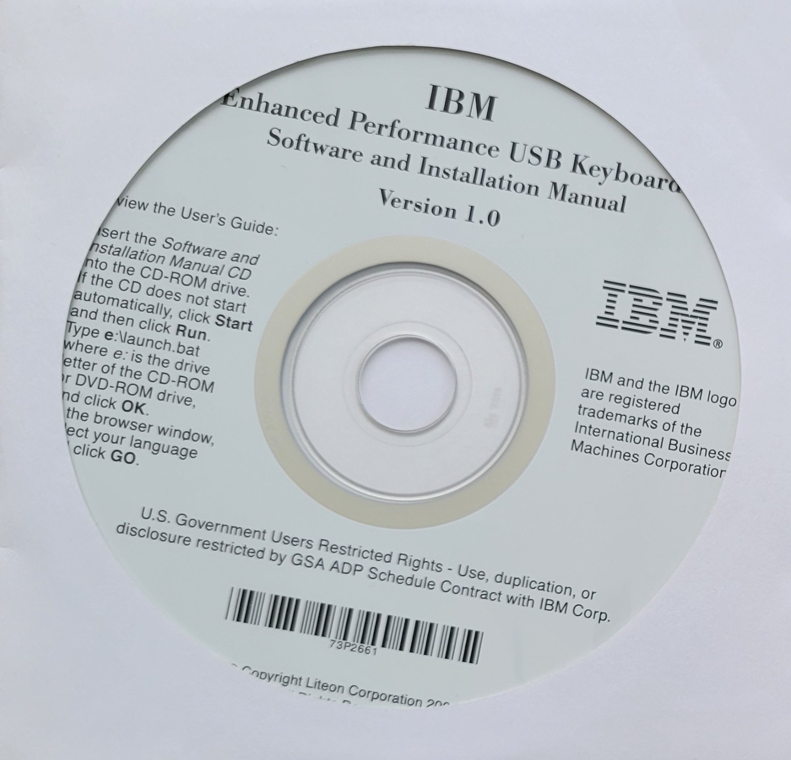Vintage – IBM Enhanced Performance USB Keyboard Software & Manual, 2004