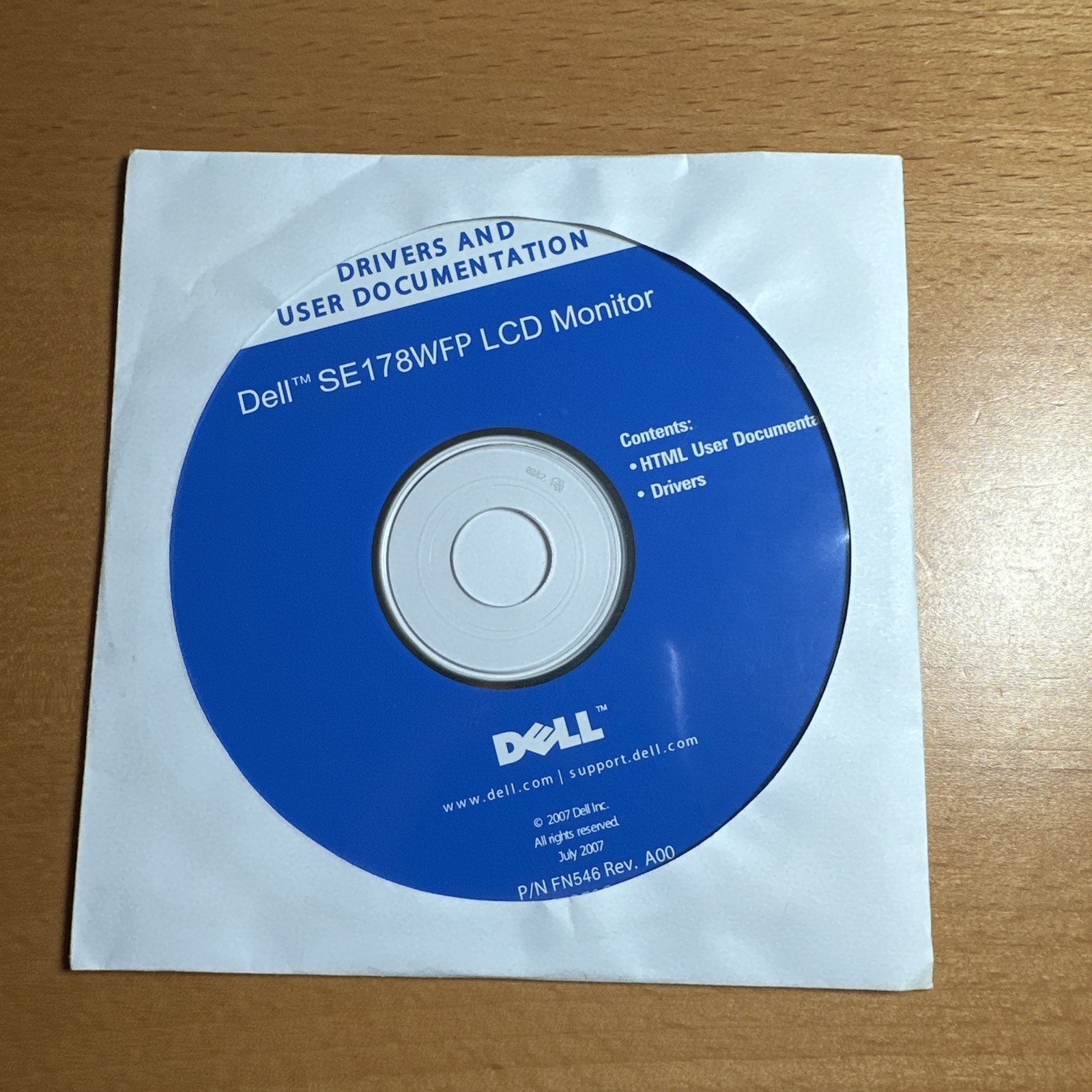 Dell LCD Monitor SE178WFP Resource CD User Drivers Excellent Condition