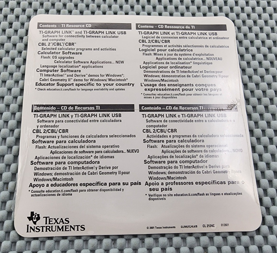 TI Resource CD v2.4 03/2001 Texas Instruments Windows Macintosh New Sealed