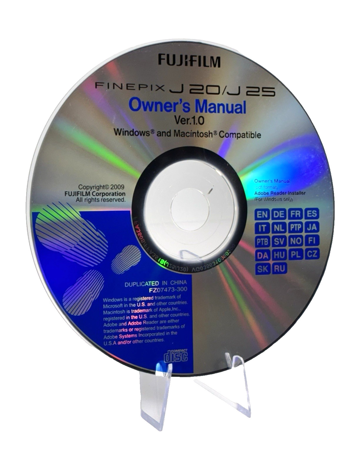 Fujifilm Software CD-ROM FinePix BX Version 4.3d Win. 2000/XP/Vista & Mac OS X