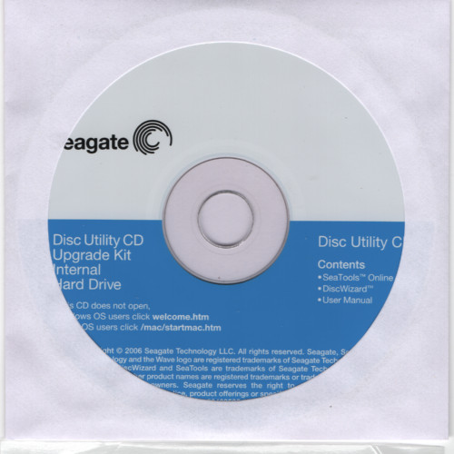 Seagate Internal Hard Drive Upgrade Disc Utility Software Install CD-ROM (2006)