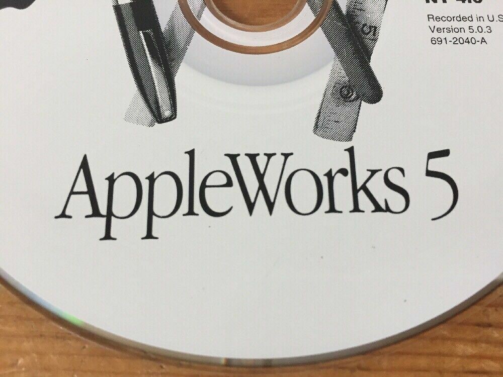 1998 Macintosh Mac AppleWorks 5 Version 5.0.3 For Mac OS Windows 95 Install CD