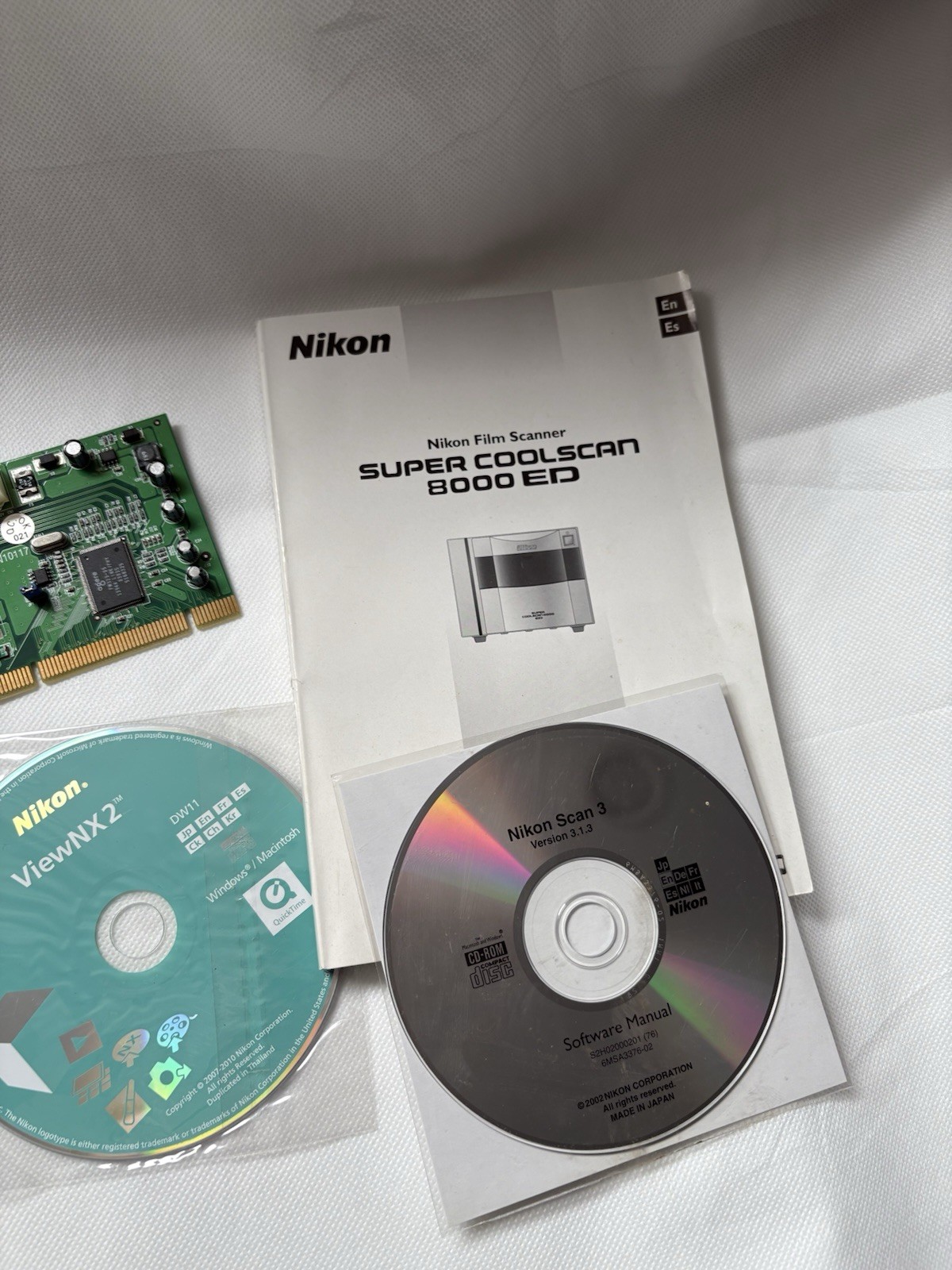 Nikon Coolscan 8000 Manual, Software Discs, And Belkin FireWire 400 3-port