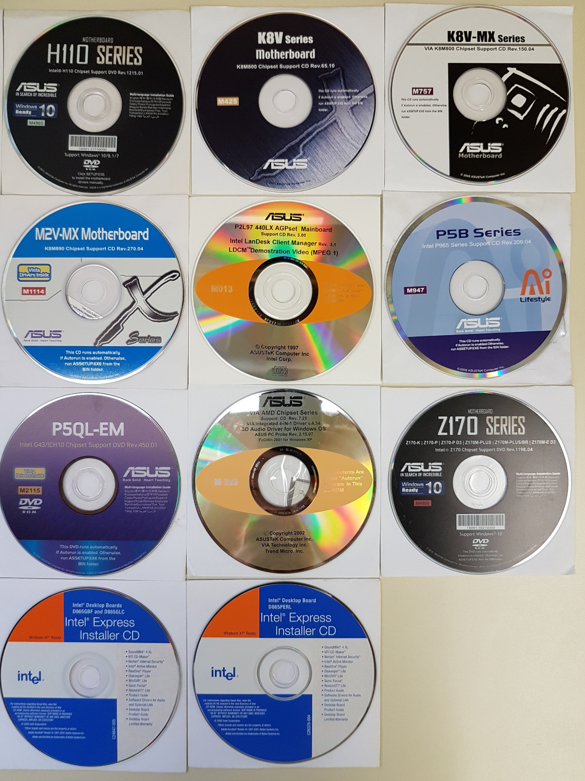 Choose 1 / Asus Gigabyte Intel / Motherboard Drivers and Applications CD/DVD