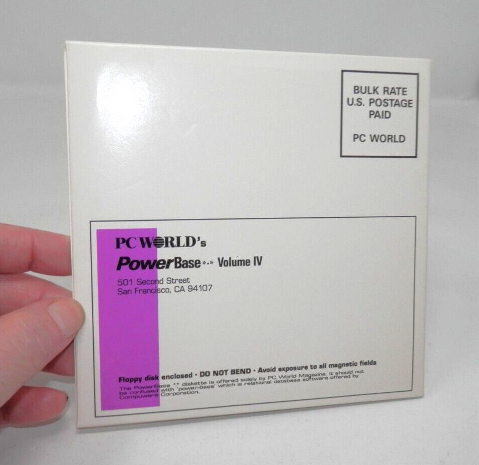 PC World’s PowerBase Volume IV • 5.25 Floppy Disk 1991 Utilities & Tips Vintage