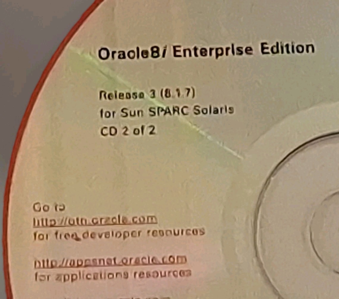 Oracle8i Enterprise Edition Release 3 8.1.7 Sun SPARC Solaris 2-CD Set Vintage