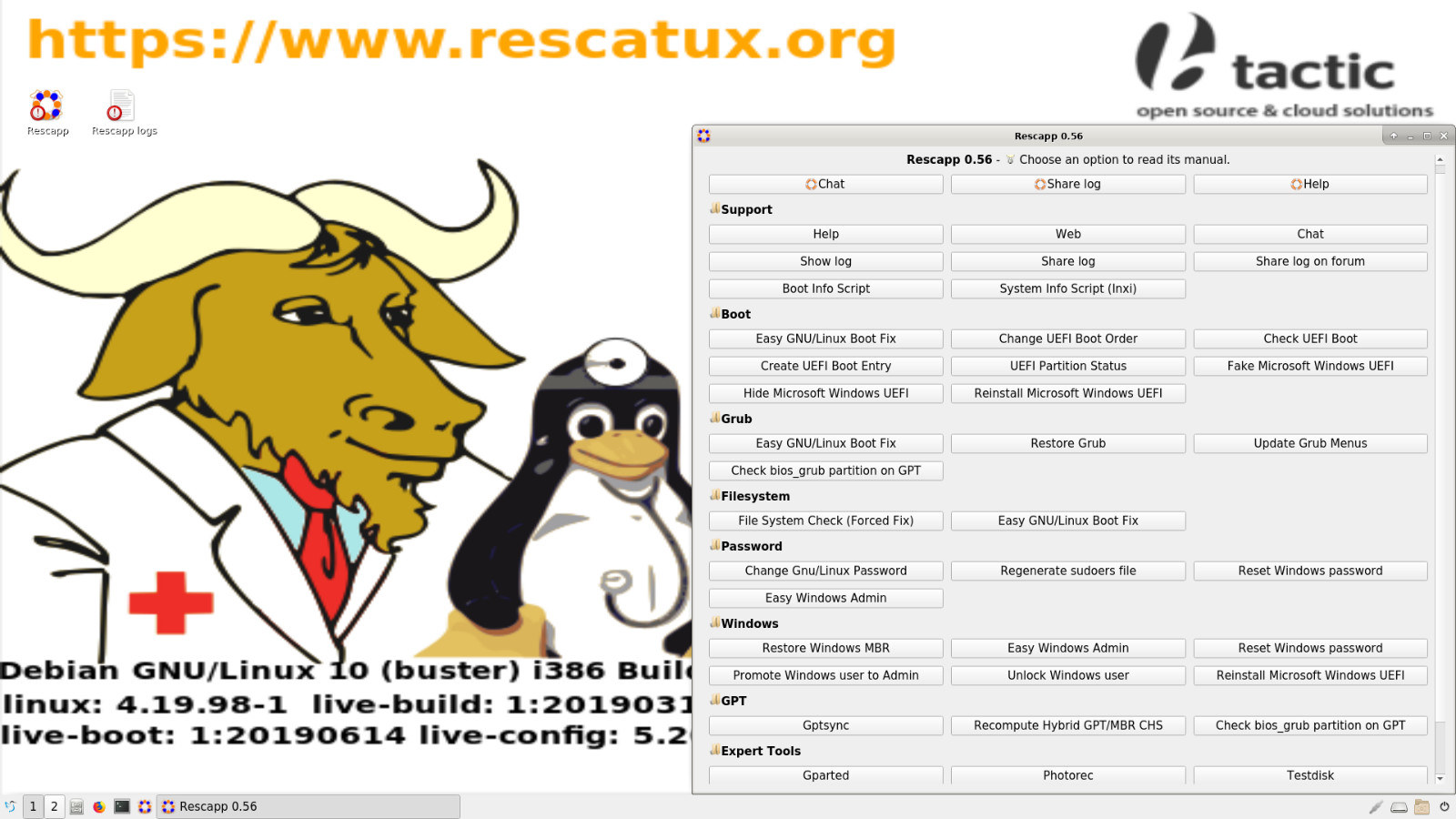 Rescatux PC Computer Diagnostic Maintenance Repair Data Recovery Boot DVD