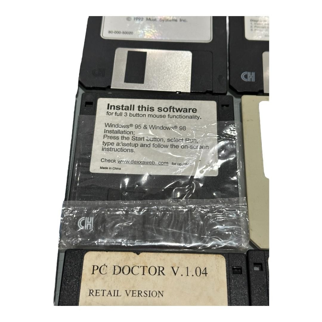 Vintage Mixed Utility Software 3.5 Floppy Disk Lot DOS Win95 Win98 English