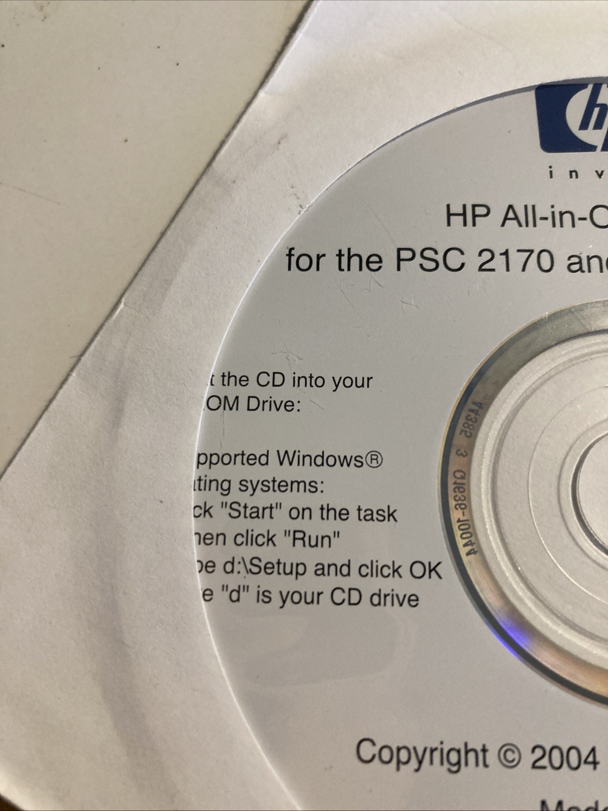 hp all-in-one Software CD For PSC 2170/0fficeJet 6100 Series Installation CD NEW