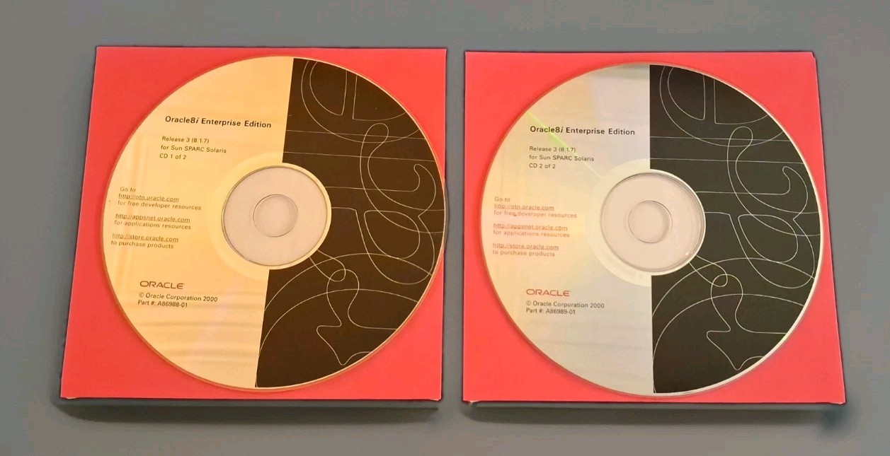 Oracle8i Enterprise Edition Release 3 8.1.7 Sun SPARC Solaris 2-CD Set Vintage