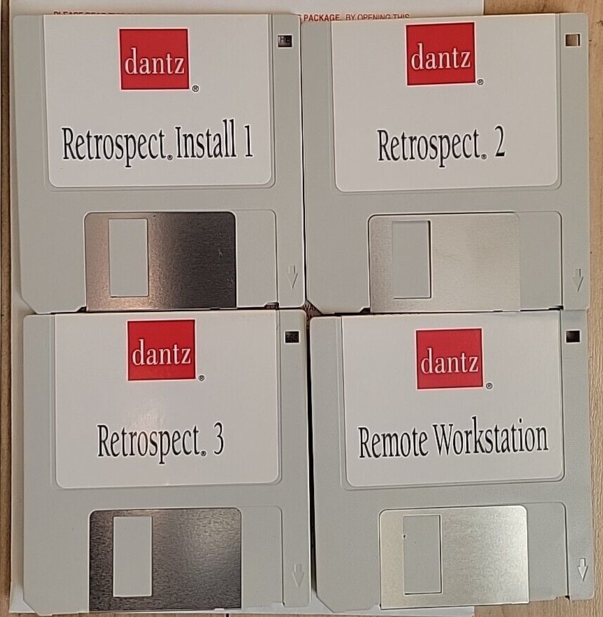 Dantz Retrospect Macintosh Backup Software 3.0 1995 Mac Apple 3.5″ Floppy (READ)