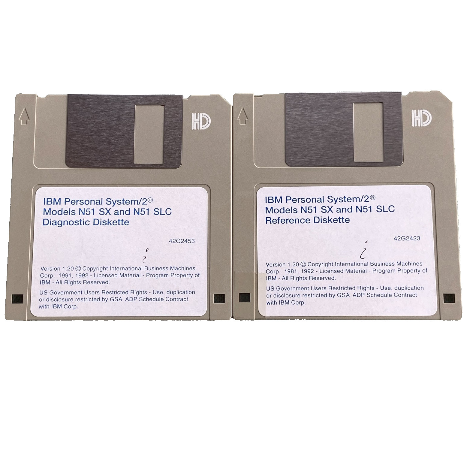 Vintage Software IBM PS/2 Model N51 SX SLC Diagnostic Diskette Version 1.20 1992