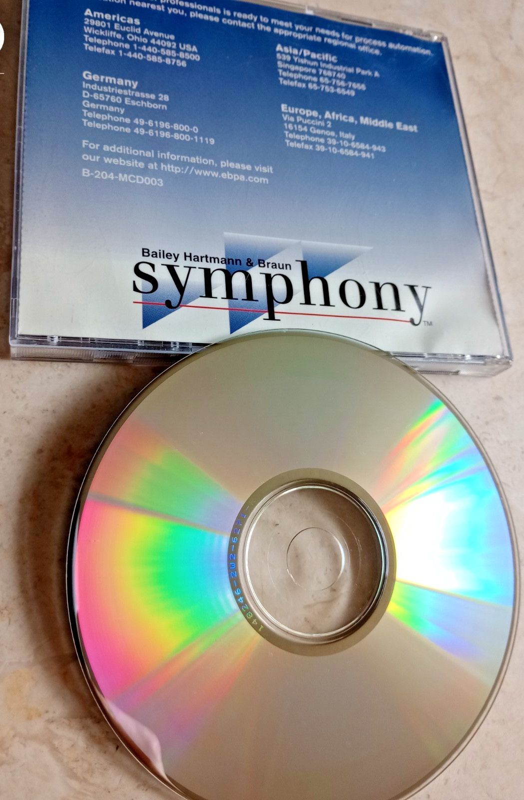 BAILEY HARTMANN & BRAUN SYMPHONY HARMONY REV 1A PC ROM DISC ELSAG