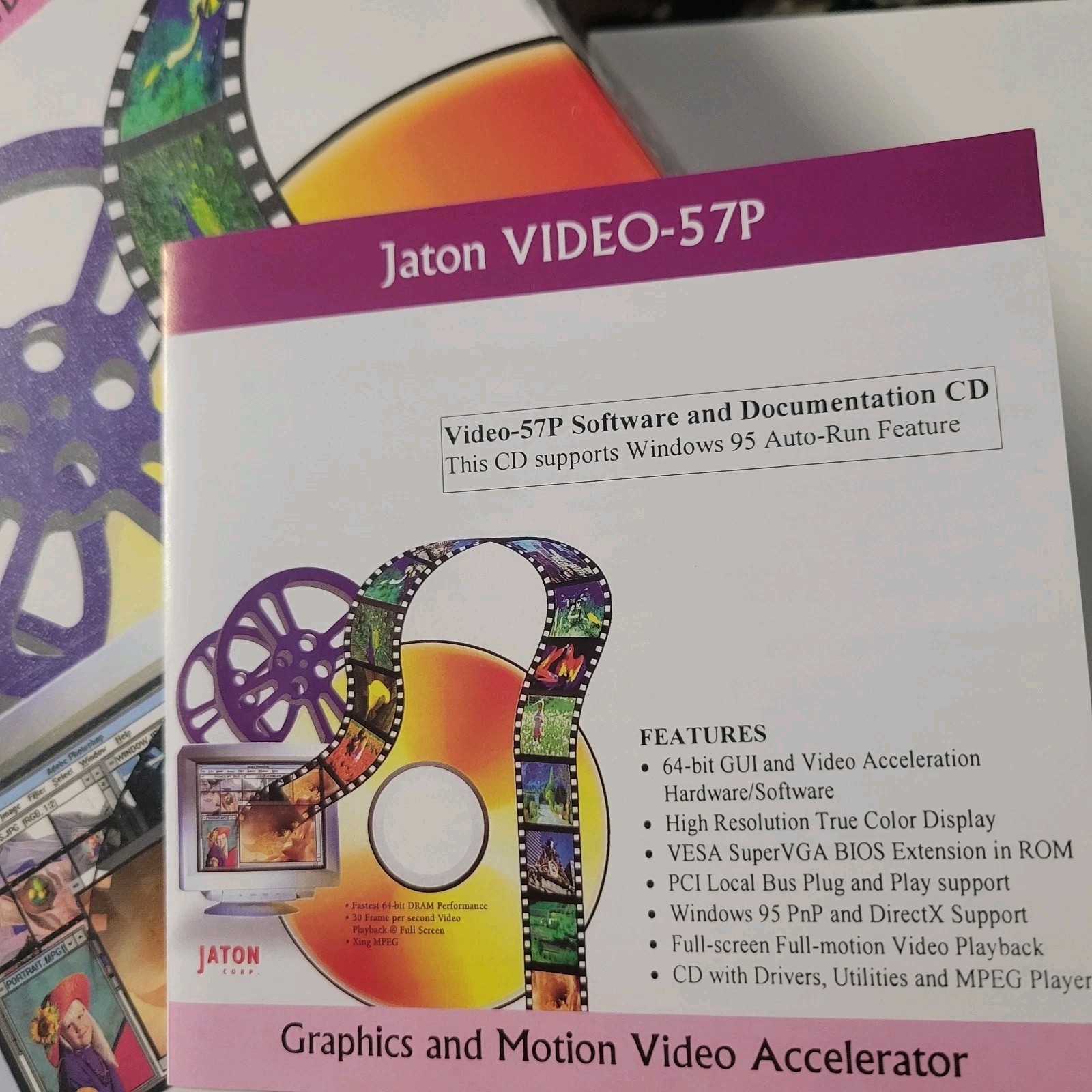 Jaton Video 57P Box w/ Paperwork, Discs and LWHA151A00 ISA Sound Card