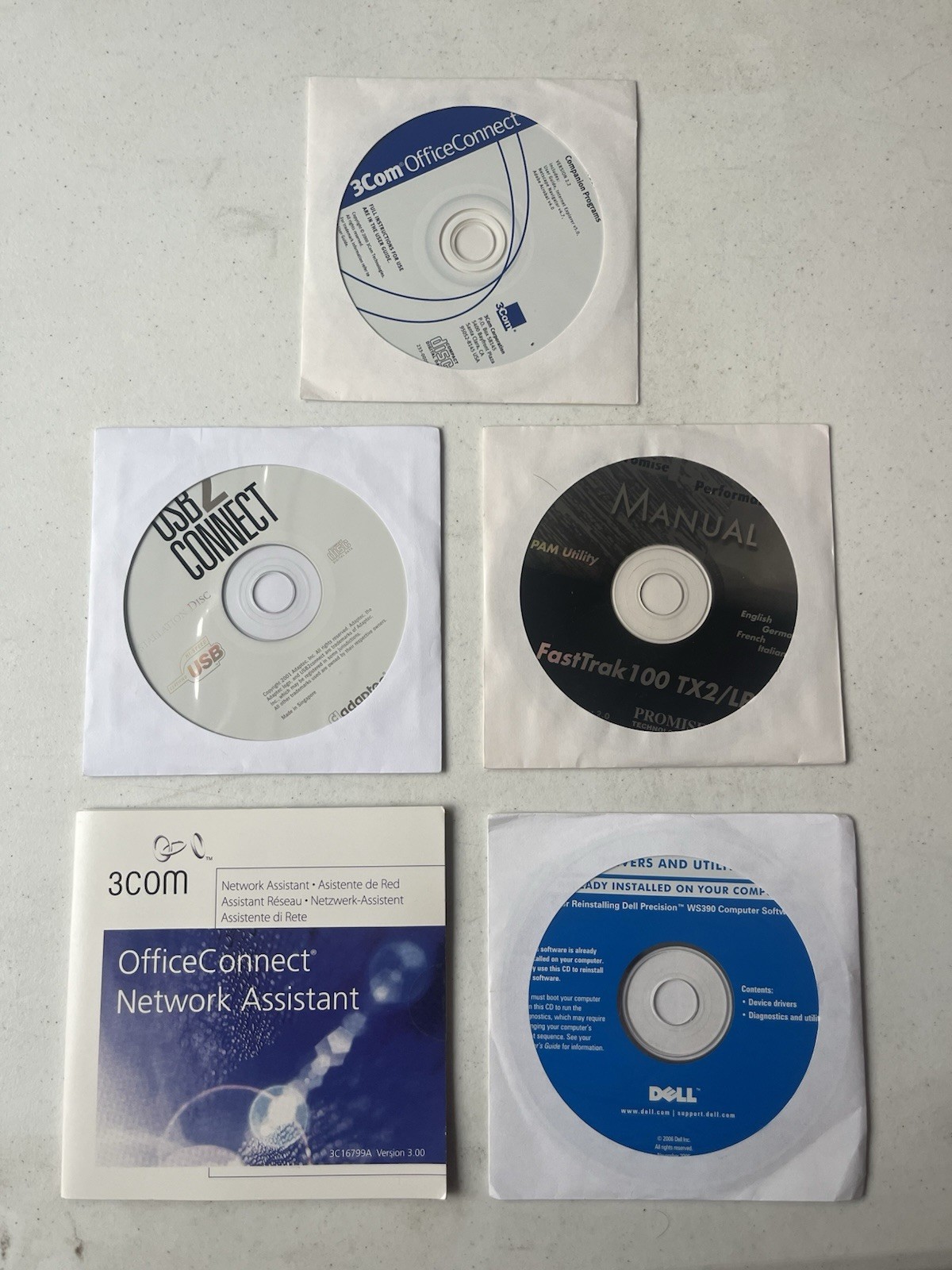 Vintage Tech Support Lot – 14 Driver CDs (4 FACTORY SEALED) & Manuals VTG OBO