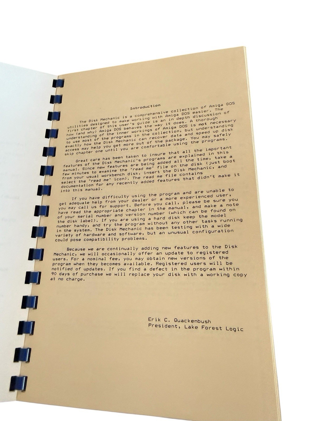The Disk Mechanic – Disk Utilities for the Amiga – Lake Forest Logic – 1988 OOP