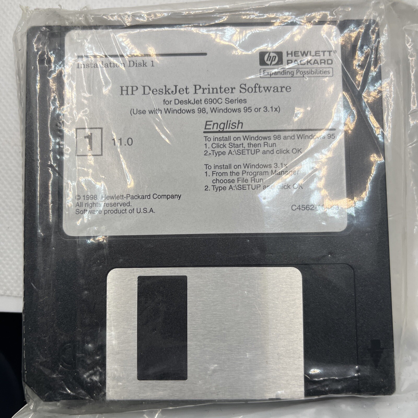 Hewlett Packard HP Deskjet Printer Software 690C Series 3.5” Floppy Disks Sealed