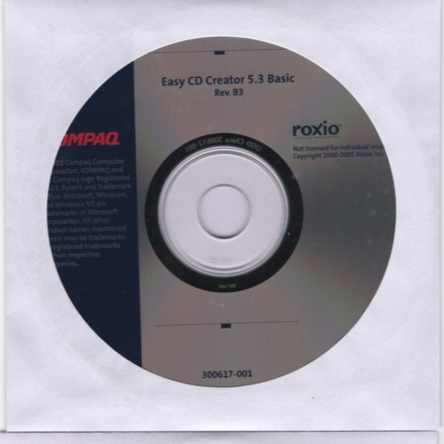 Compaq Roxio Easy CD Creator 5.3 Basic Burning Software Install CD-ROM (2002)