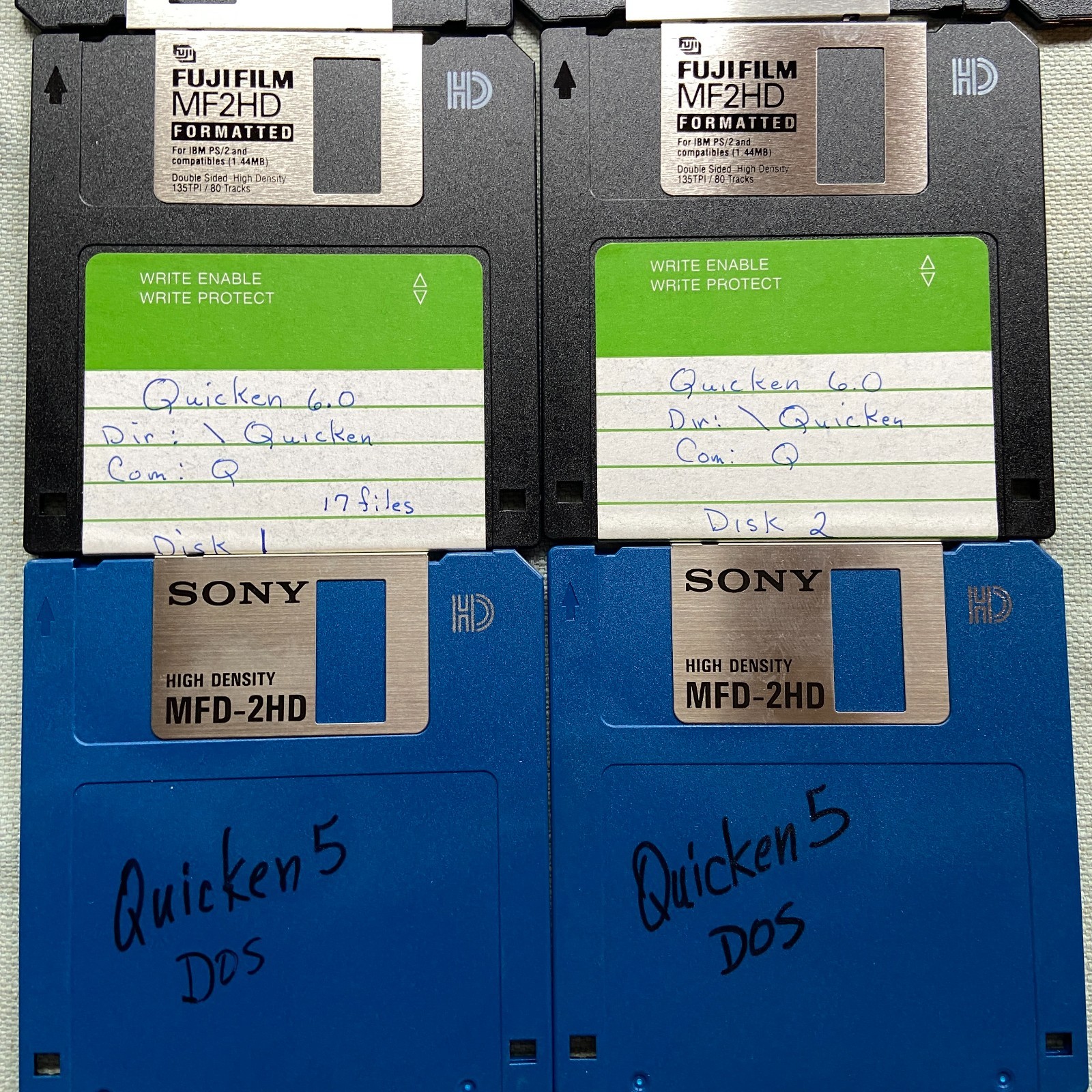 Vintage Software Lot 3.5” Norton Utilities 8.0 Symantec Quicken 5.0 DOS 1994 Win