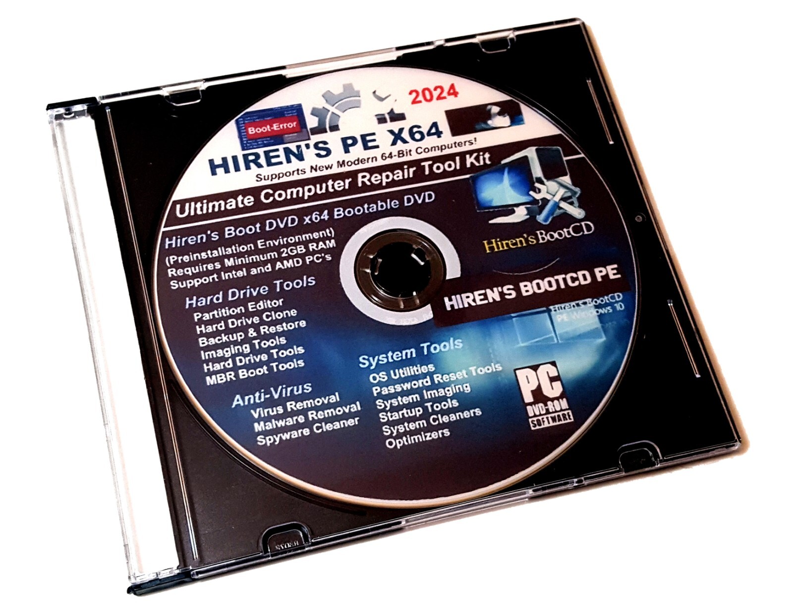 Hiren’s Boot CD/DVD•Windows Recovery•HDD,SSD Repair&Clone•Virus Removal & More