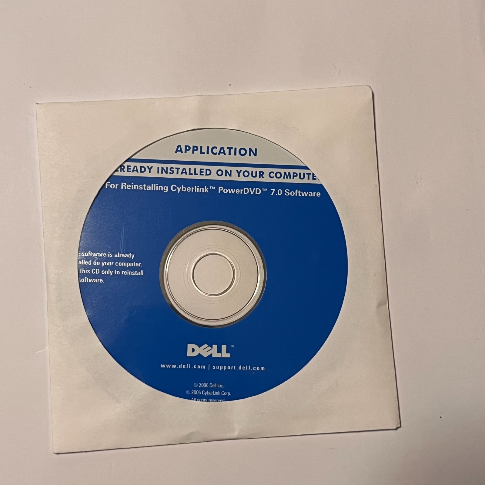 DELL Application CD For Reinstalling CyberLink PowerDVD 7.0 Software NEW SEALED