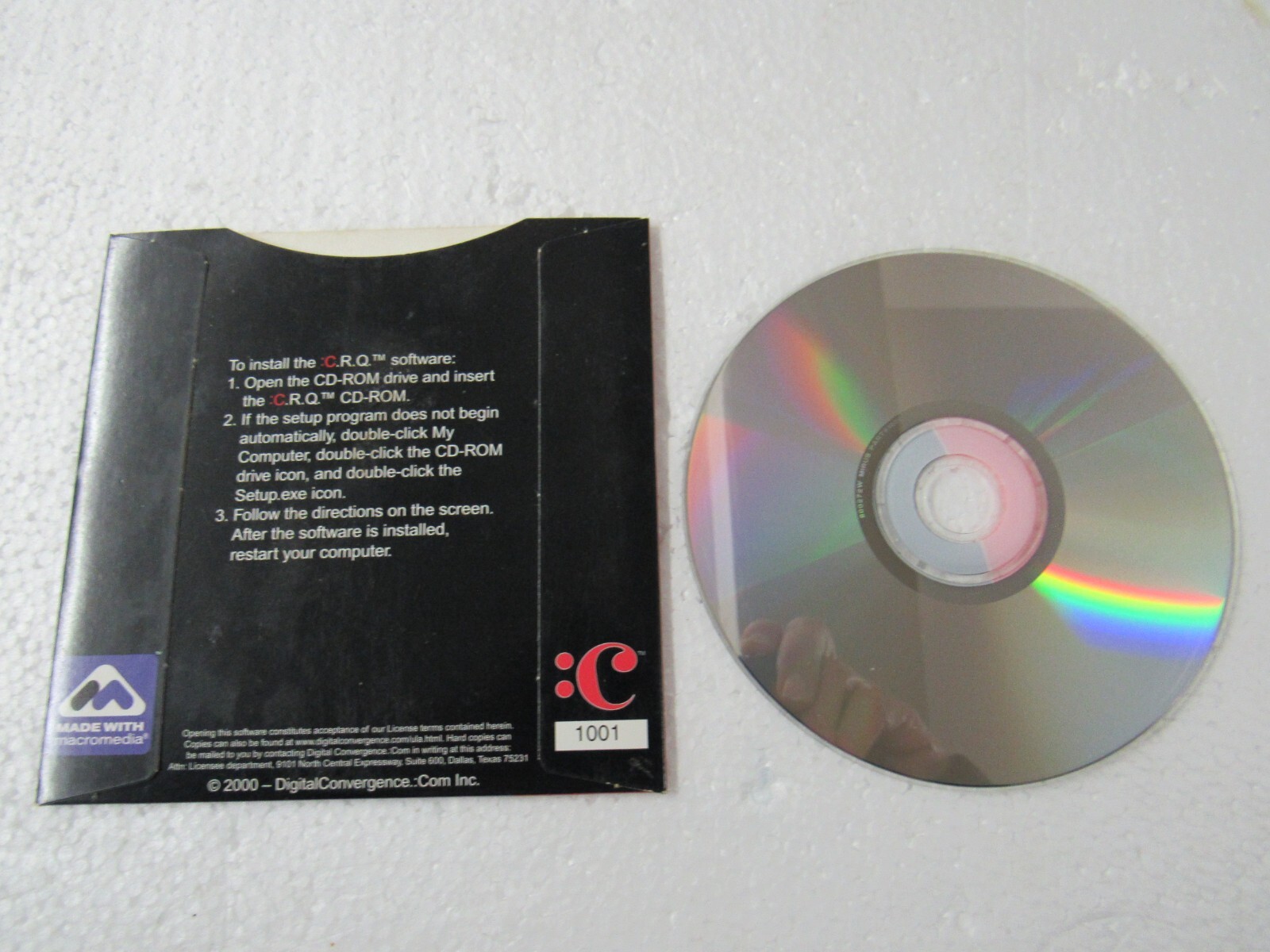 C.R.Q. 1.0 WINDOWS Version by Digital Convergence Company, 2000 – the CD-ROM CD