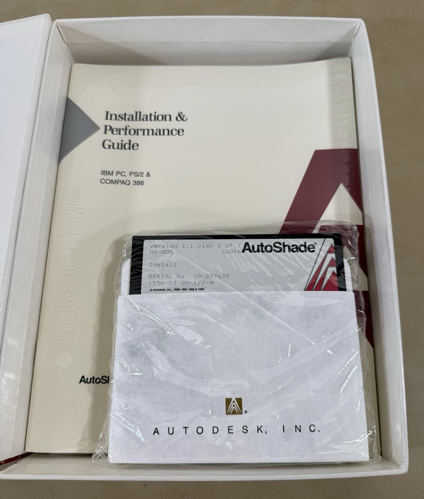 AutoDesk AutoShade Version 1.1 MS DOS 5.25″ Floppy Disks 360K Format Brand New
