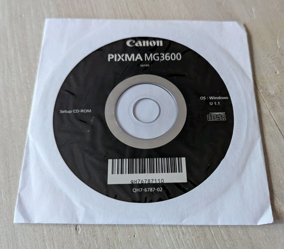 Canon PIXMA MG3600 Series Setup CD-ROM Driver Software U1.1 QH7-6787-02