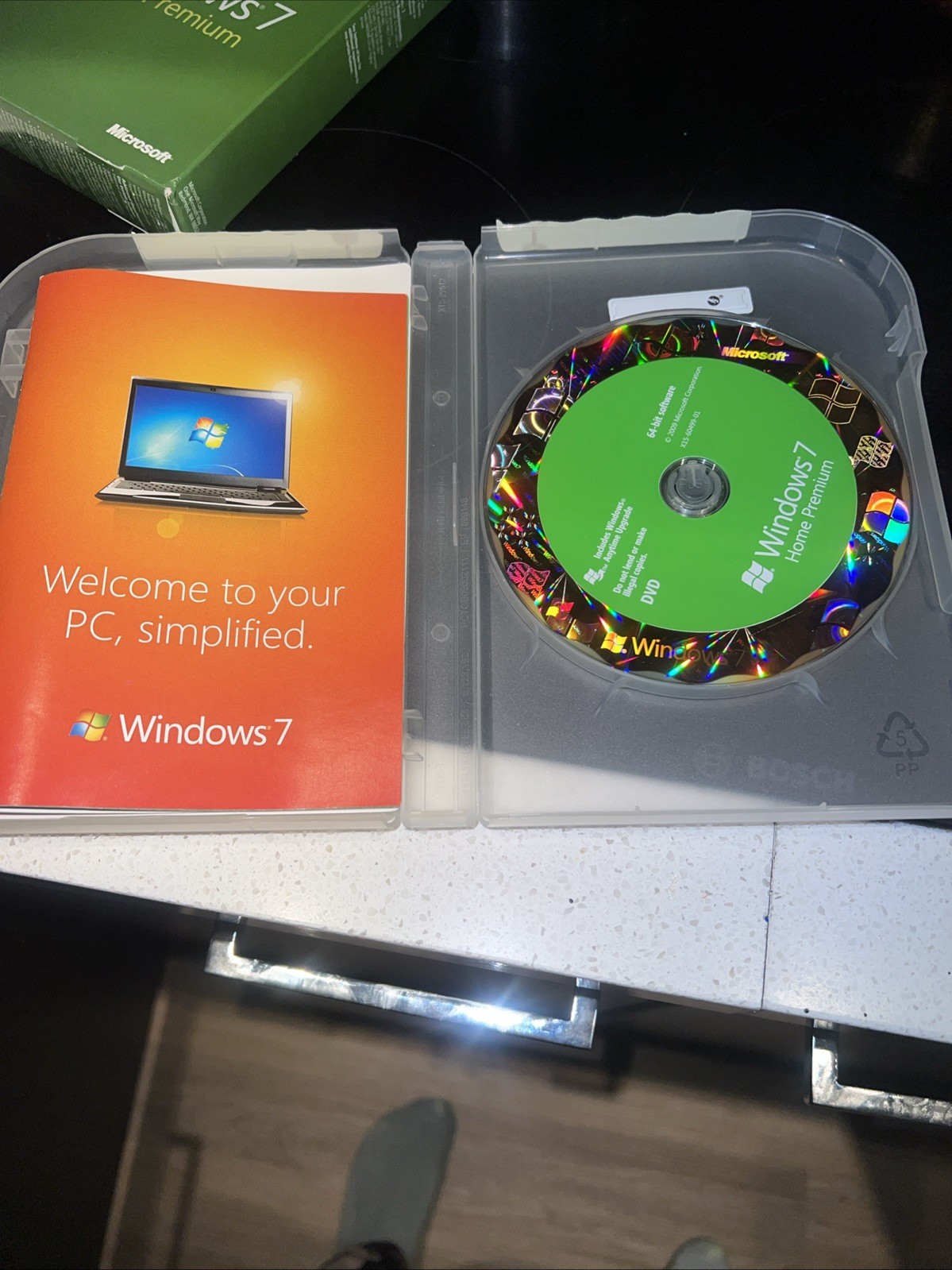 Microsoft Windows 7 Home Premium 32 Bit Only DVD w/License Key-Open Box