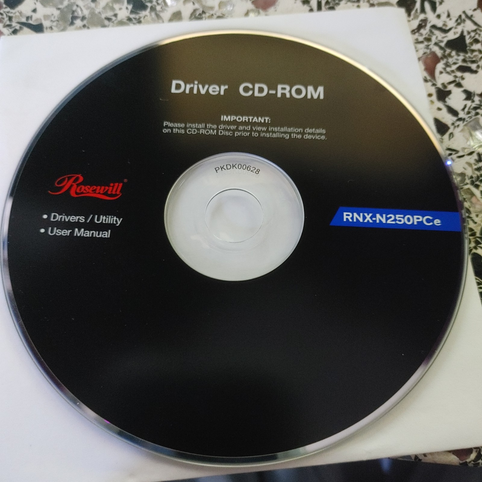 Rosewill RNX-N250PCe Driver CD-ROM Drivers & Utility Manual PKDK00628