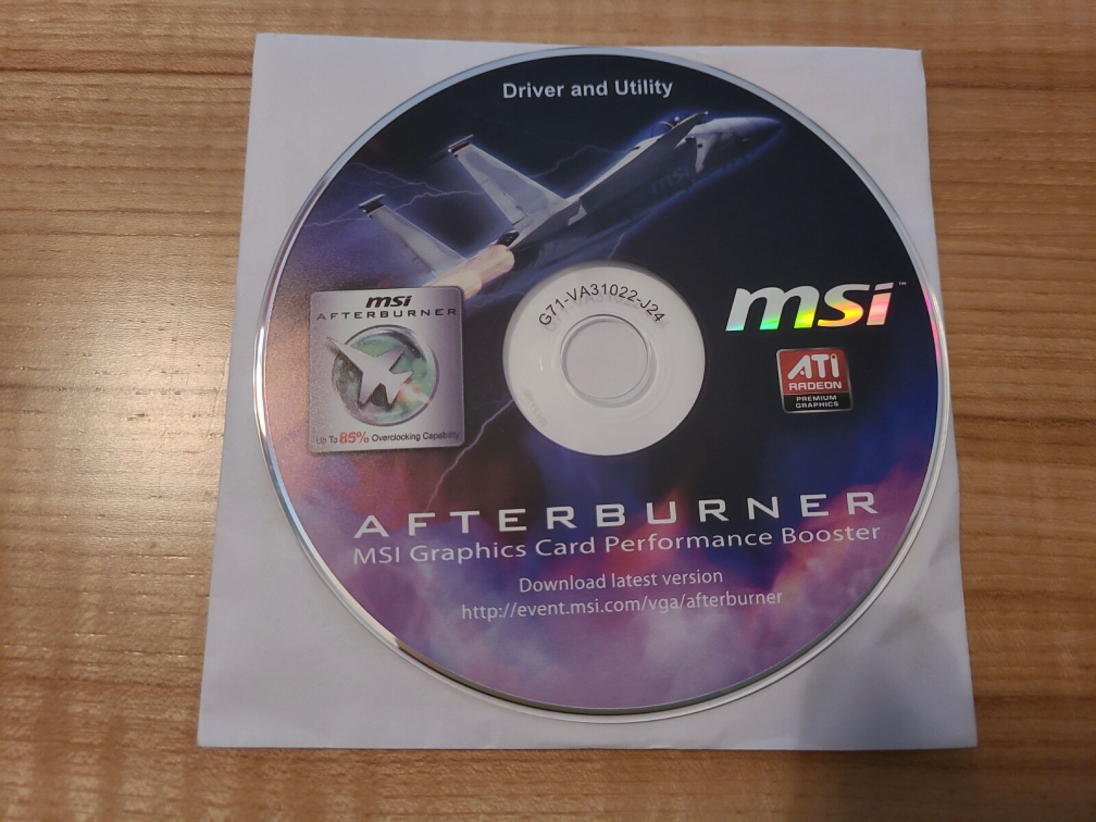 AFTERBURNER MSI GRAPHICS CARD software for Windows OS CD-ROM