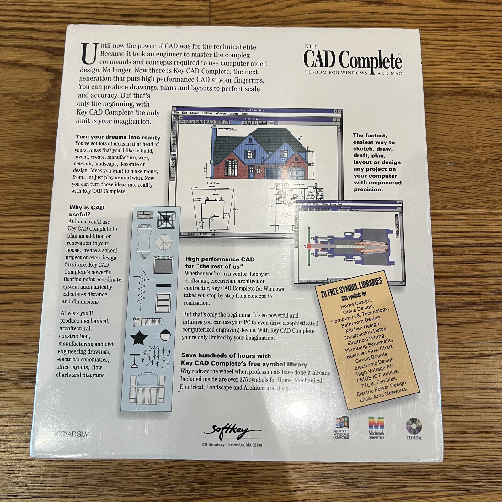 Key CAD Complete CD-Rom Software by Softkey for Windows 95 / 3.1 & MAC