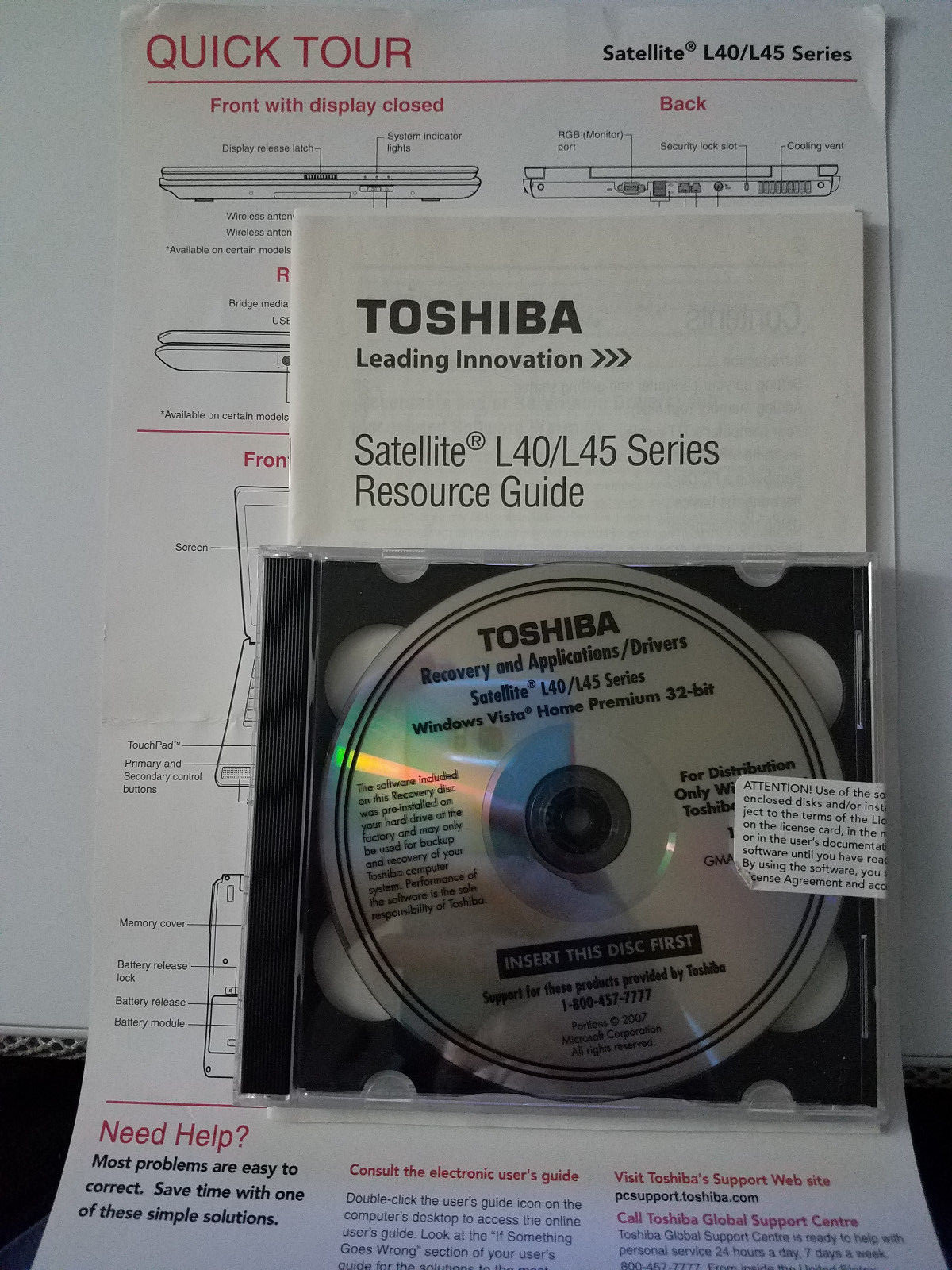 Toshiba Satellite Recovery & Apps/Drivers L40-L45 — Please Read —
