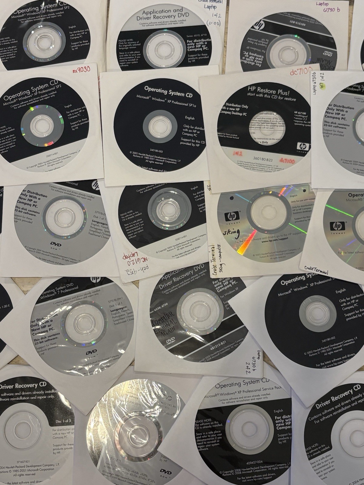 LOT of 40+ HP Recovery Application Drivers OS Operating System DVDs and CDs