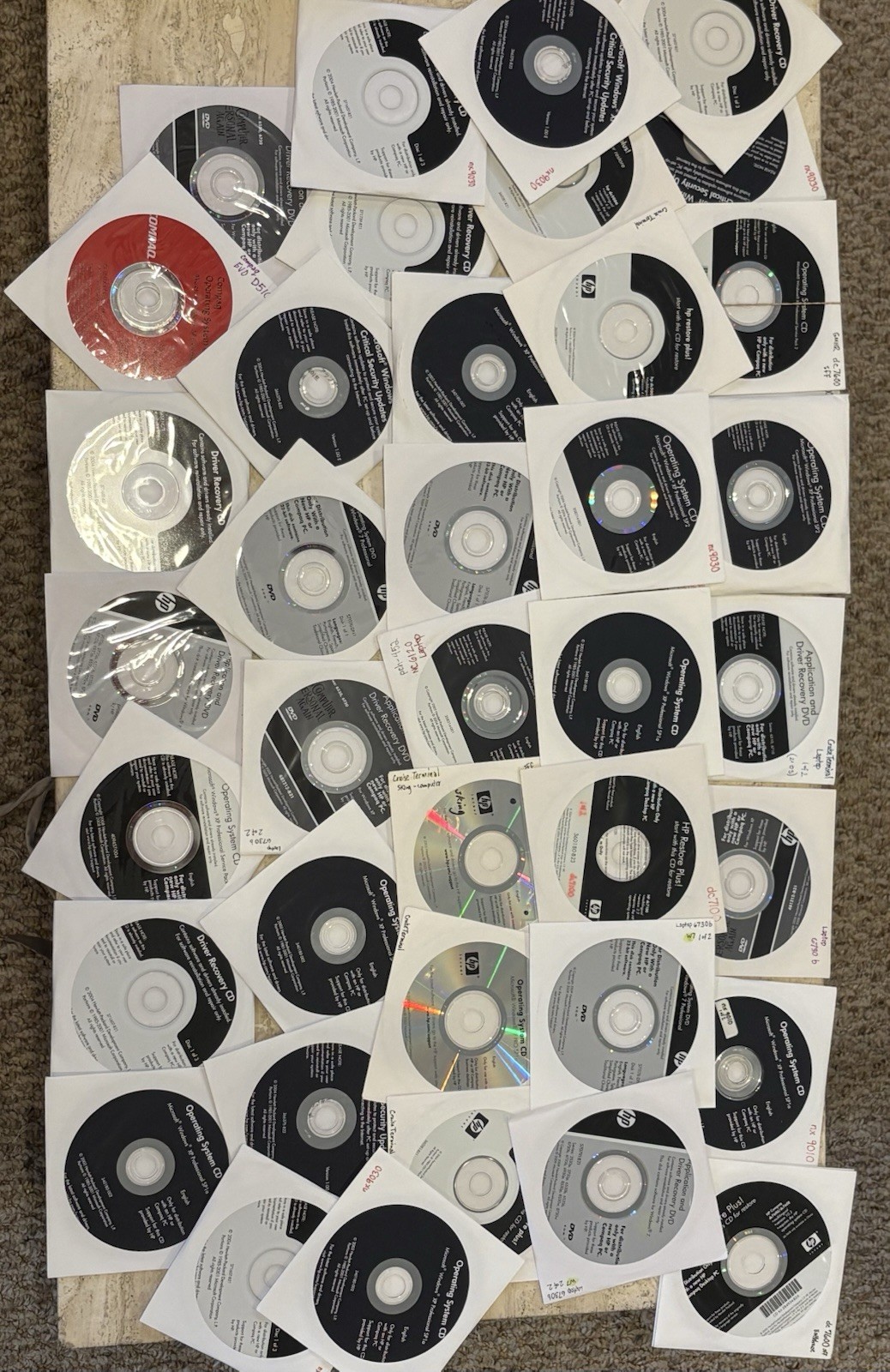 LOT of 40+ HP Recovery Application Drivers OS Operating System DVDs and CDs