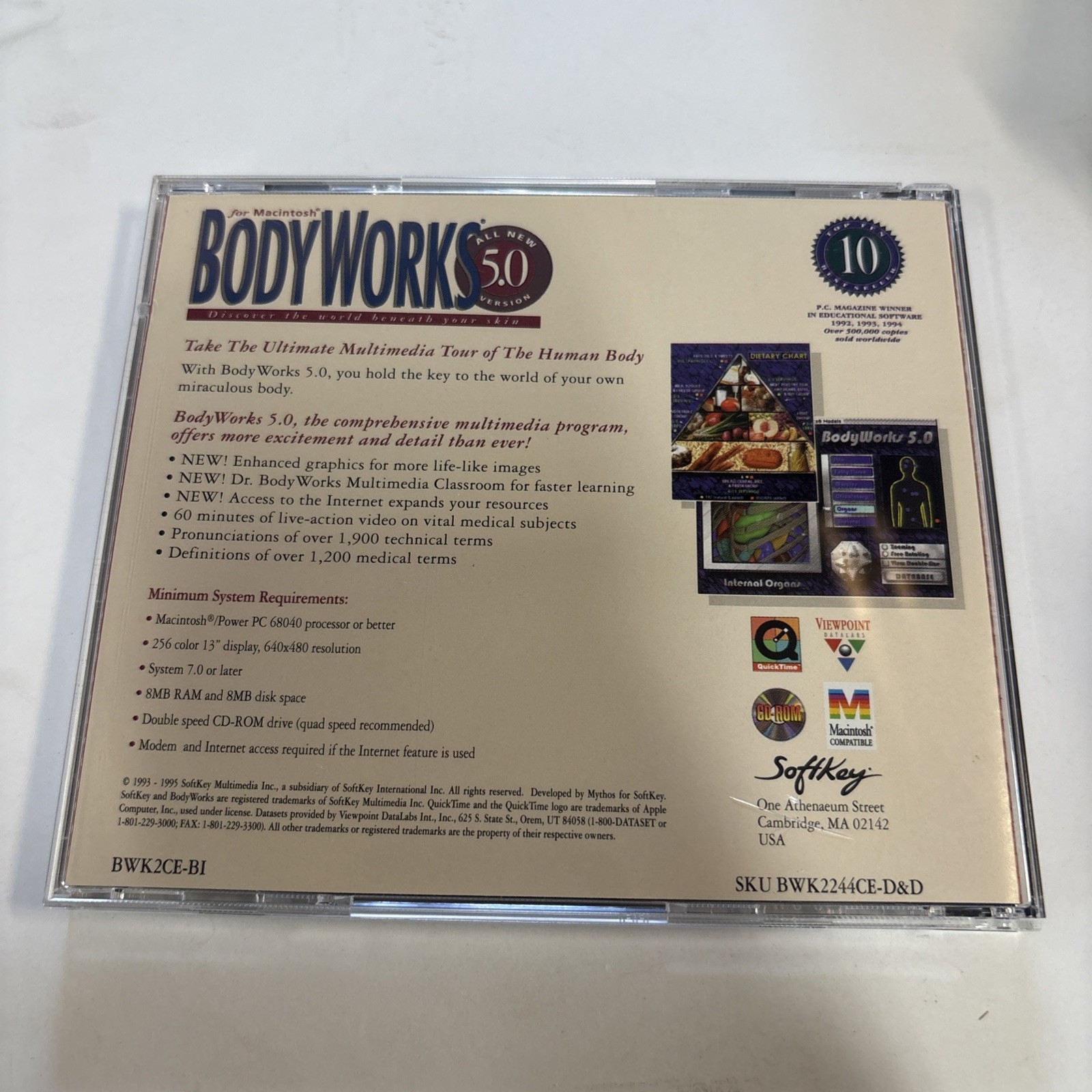 BodyWorks 5.0 CD-Rom for Macintosh by Softkey 1995