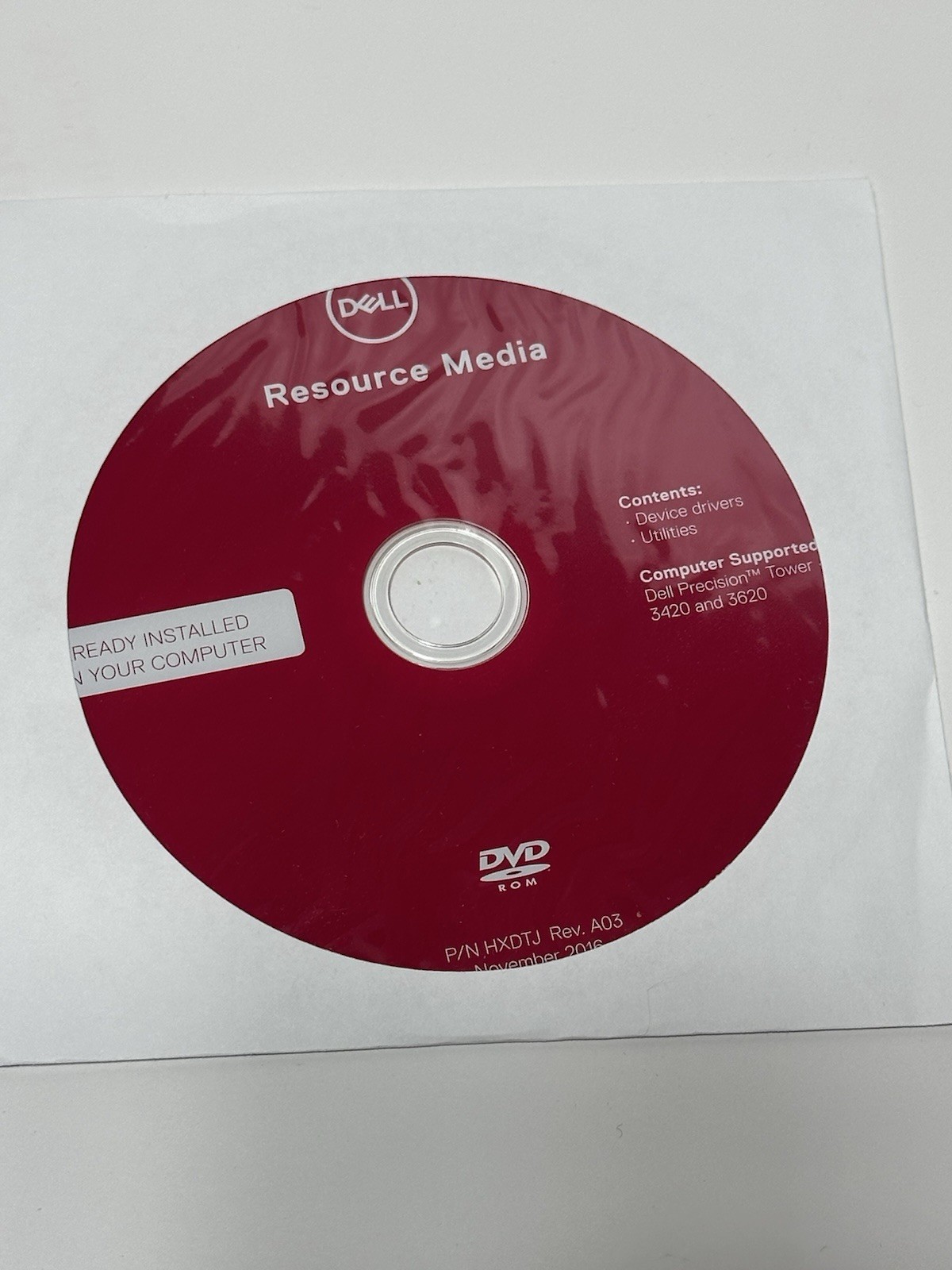 Dell 00KKYY Resource Media Reinstallation DVD Disc Drivers Utilities- FREE SHIP